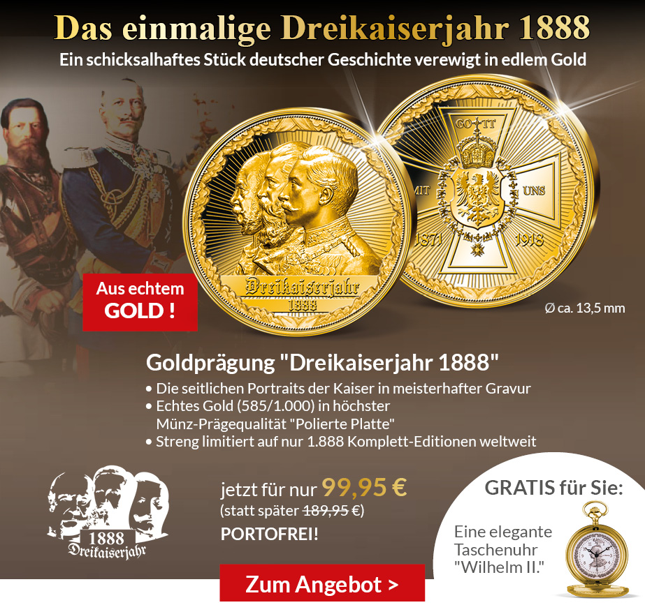 Goldprägung Dreikaiserjahr 1888 