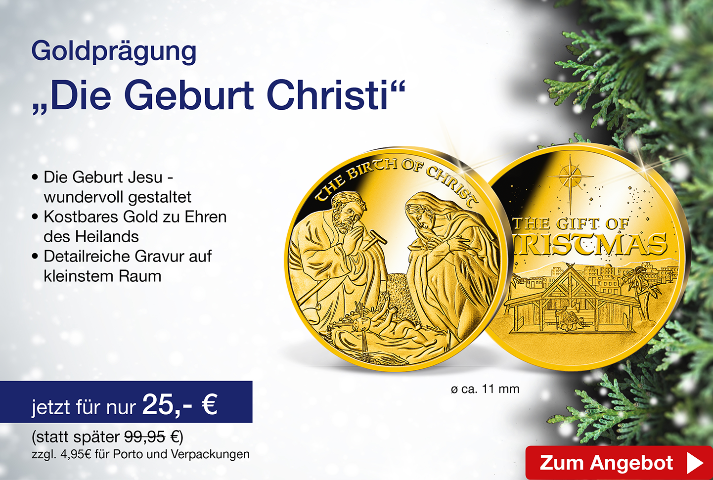 Goldprägung „Die Geburt Christi“